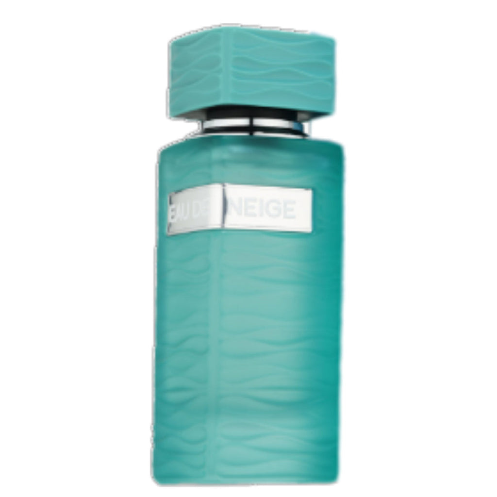 Fragrance World Eau De Neige Eau de Parfum 100ml bottle for men, clear glass with white cap and elegant label design.