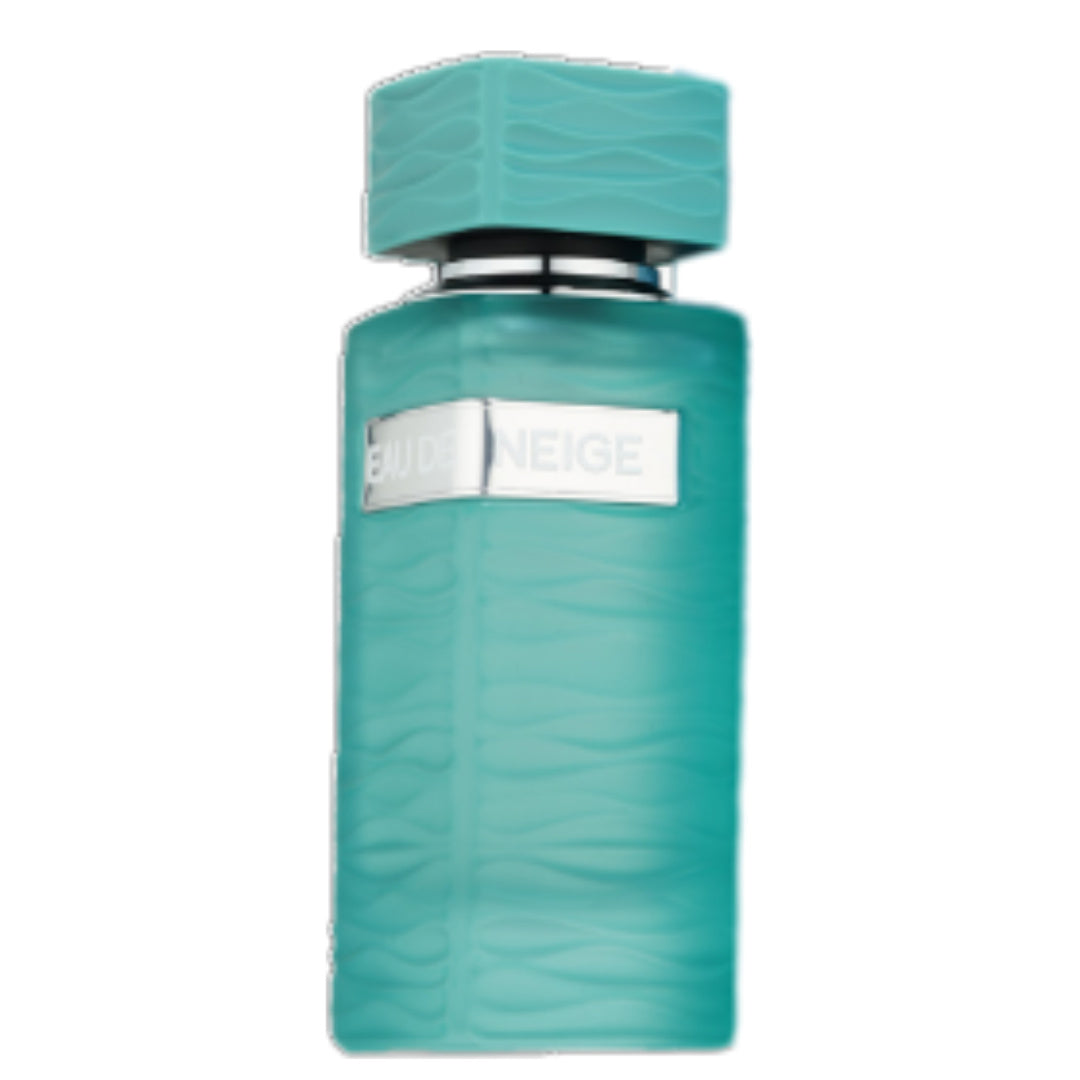 Fragrance World Eau De Neige Eau de Parfum 100ml bottle for men, clear glass with white cap and elegant label design.