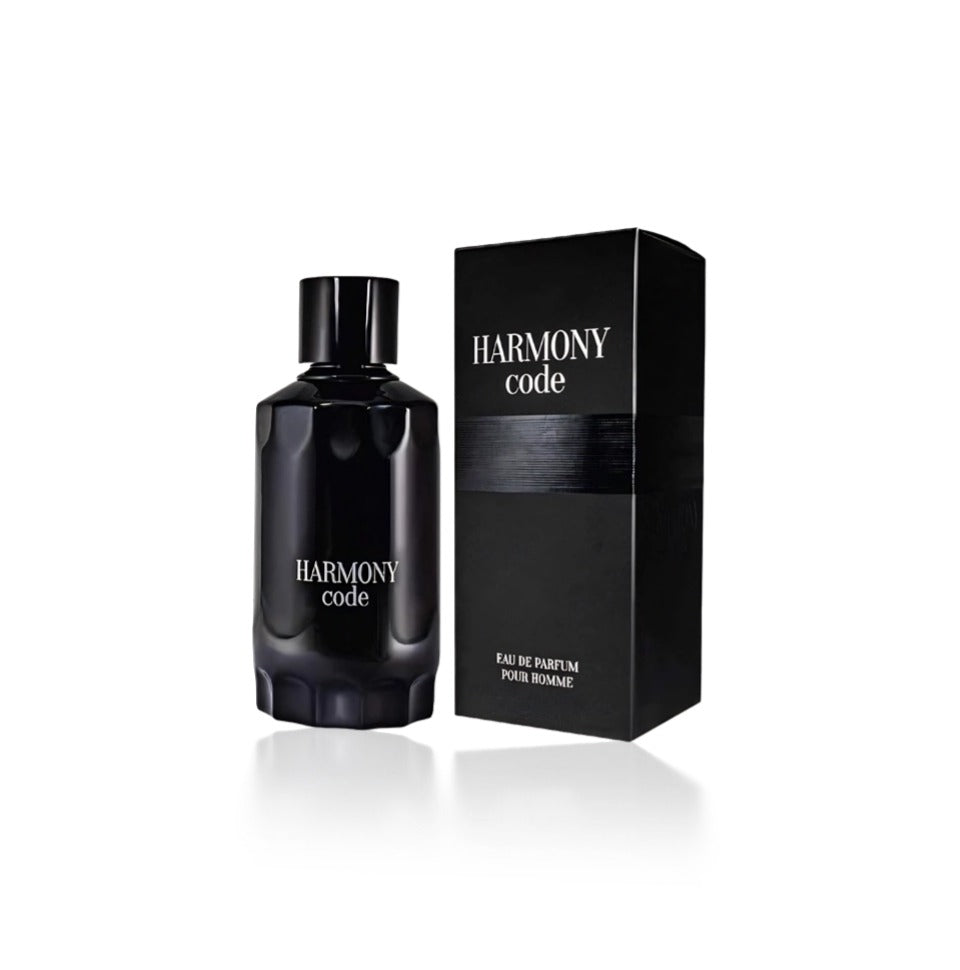 Fragrance World Harmony Code Pour Homme Eau de Parfum 100ml for men, featuring sleek bottle with modern design.