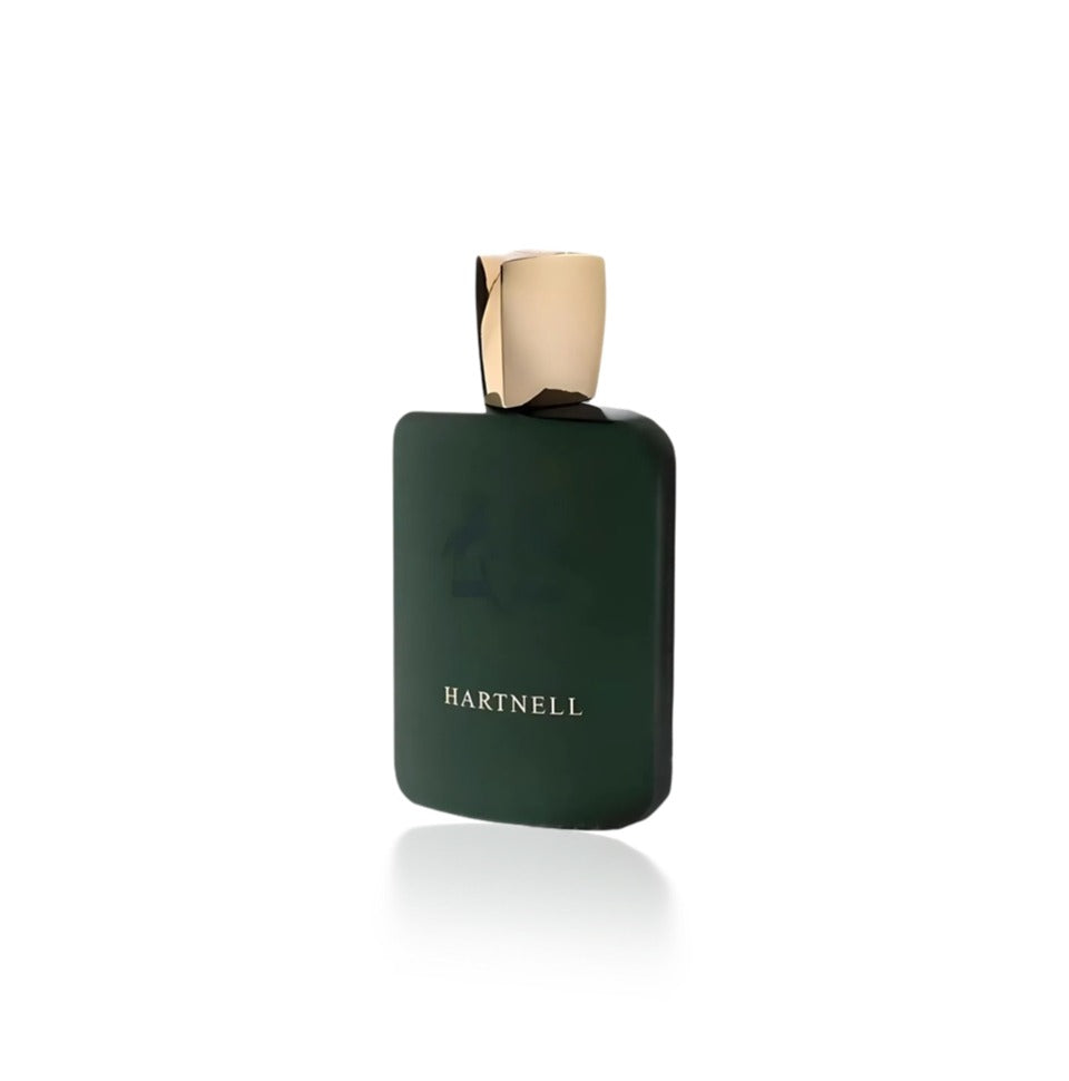 Fragrance World Hartnell Eau de Parfum 100ml for men, showcasing the sleek perfume bottle with a modern design.