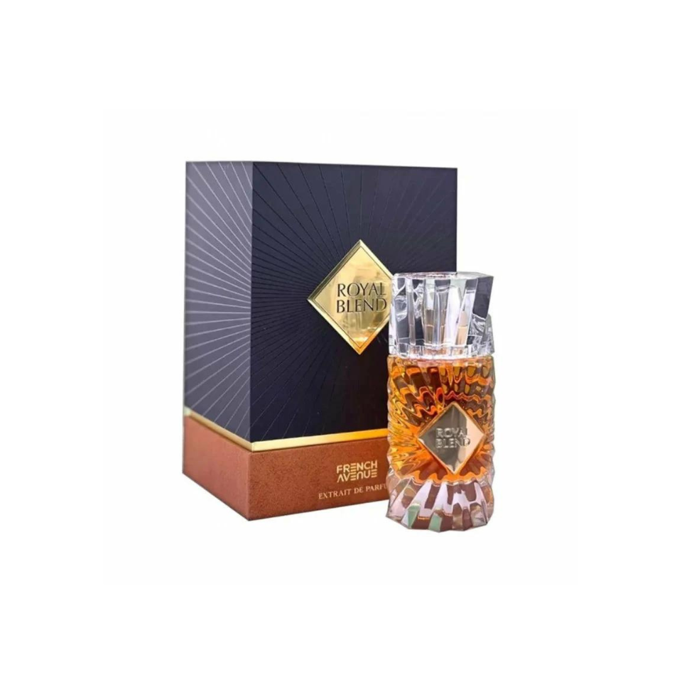 Fragrance World Royal Blend extrait de parfum 100ml for men and women, elegant glass bottle with a sleek design