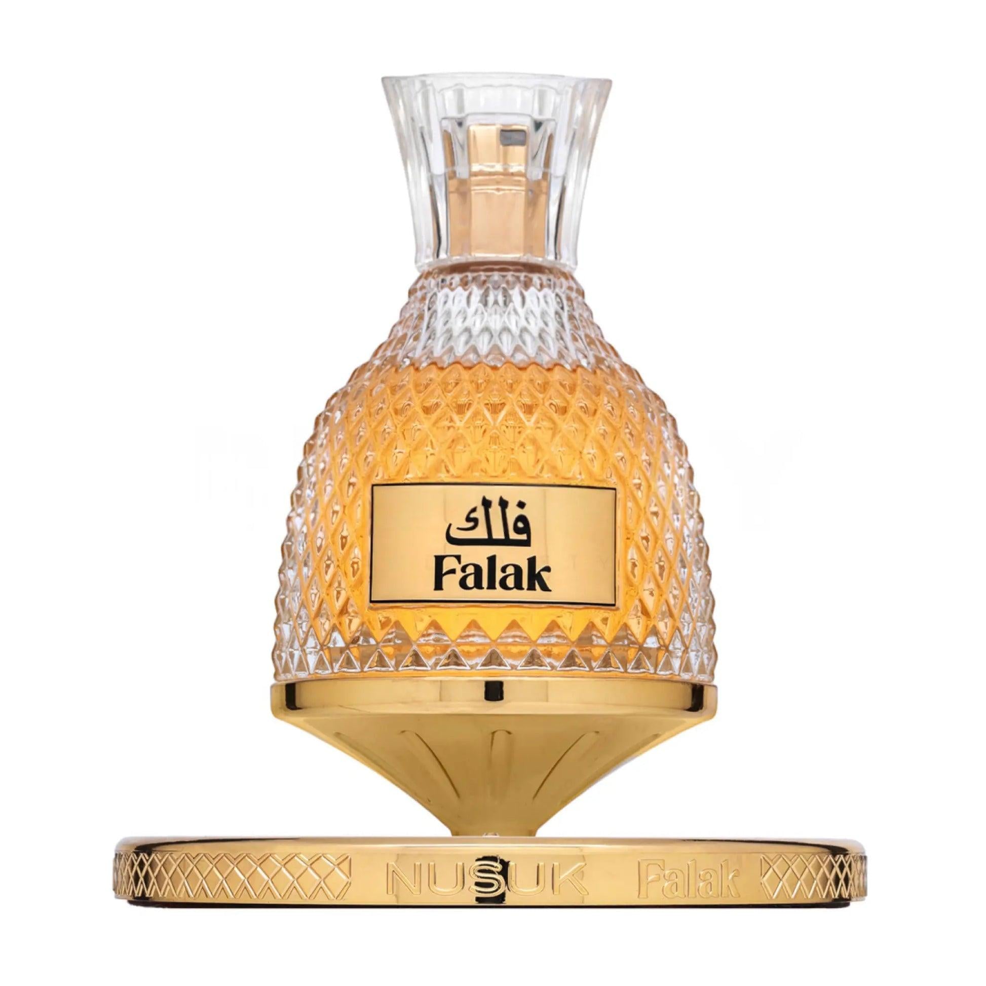 Unisex Nusuk Falak Eau De Parfum 100ml bottle with elegant packaging, showcasing a sleek, modern design.
