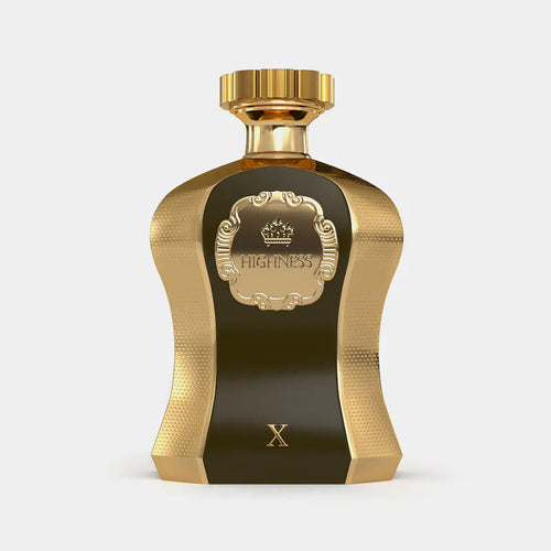 Afnan Highness X Eau De Parfum 100ml bottle for men and women, sleek design with elegant branding, in a clear glass bottle.