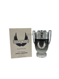 Tester Paco Rabanne Invictus Platinum Eau De Parfum 100ml bottle displayed, with sleek silver design and clear fragrance label.