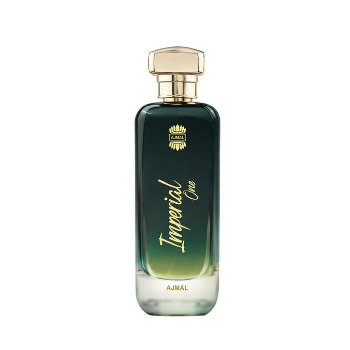 Ajmal Imperial One Eau De Parfum 100ml for men and women, featuring elegant glass bottle with a sleek design and fragrance sprayer.