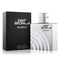 David Beckham Respect Eau De Toilette 90ml for men, featuring the sleek bottle with a silver cap and modern design.