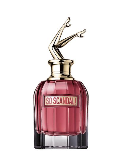 Jean Paul Gaultier So Scandal Eau De Parfum 80ml for women, elegant perfume bottle with gold accents and a curvy design.