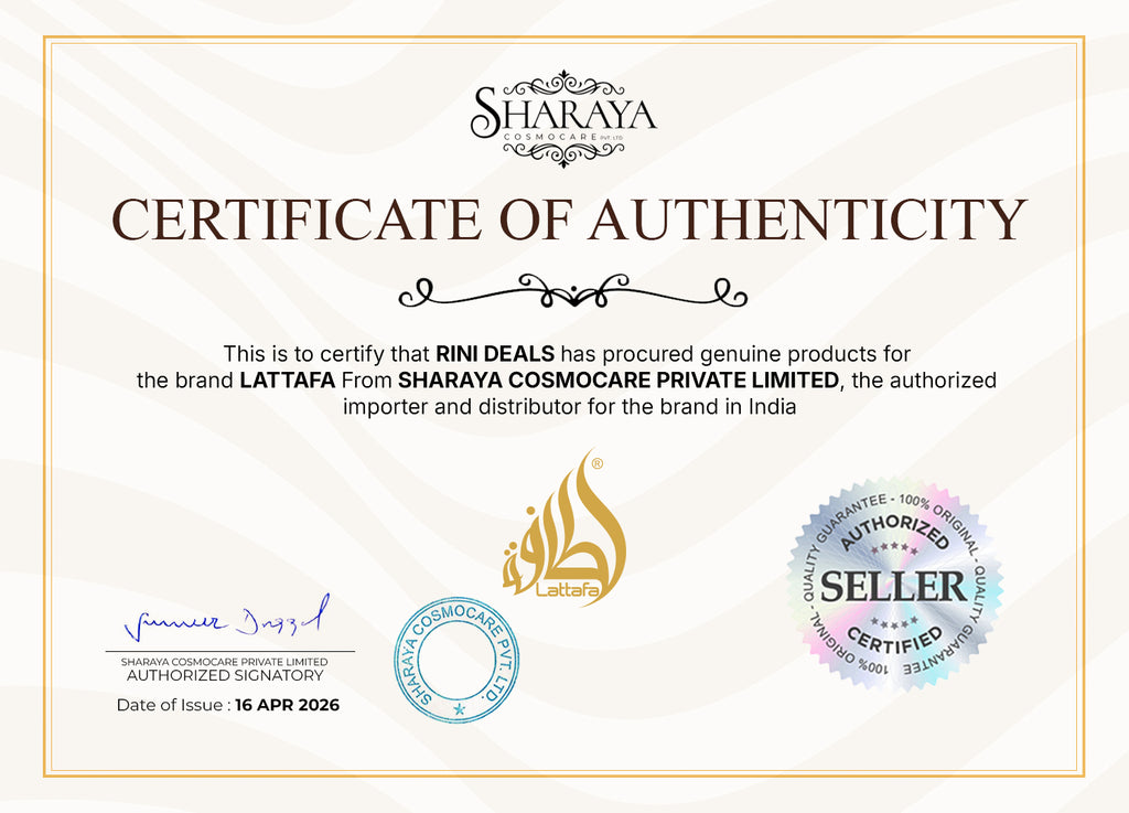 LATTAFA Certificate