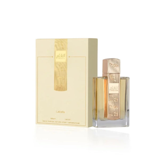Lattafa Angham Eau De Parfum for Women, 100ml, original Arabic perfume bottle with elegant design