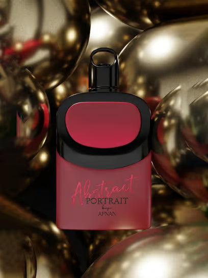 Afnan Abstract Portrait Eau de Parfum 100ml bottle with abstract artwork design, for men and women.