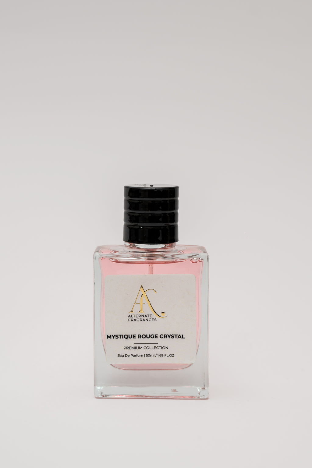 Mystique Rouge Crystal EDP perfume bottle with elegant design, showcasing the Rini Deals fragrance for women.