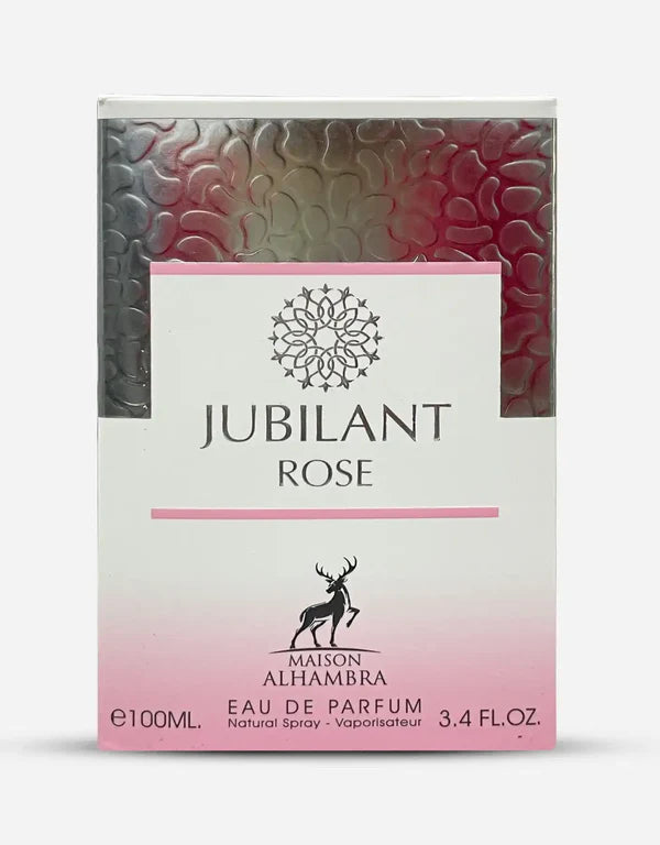 Maison Alhambra Jubilant Rose Versencia Crystal Eau de Parfum 100ml for men and women, elegant glass bottle with floral design
