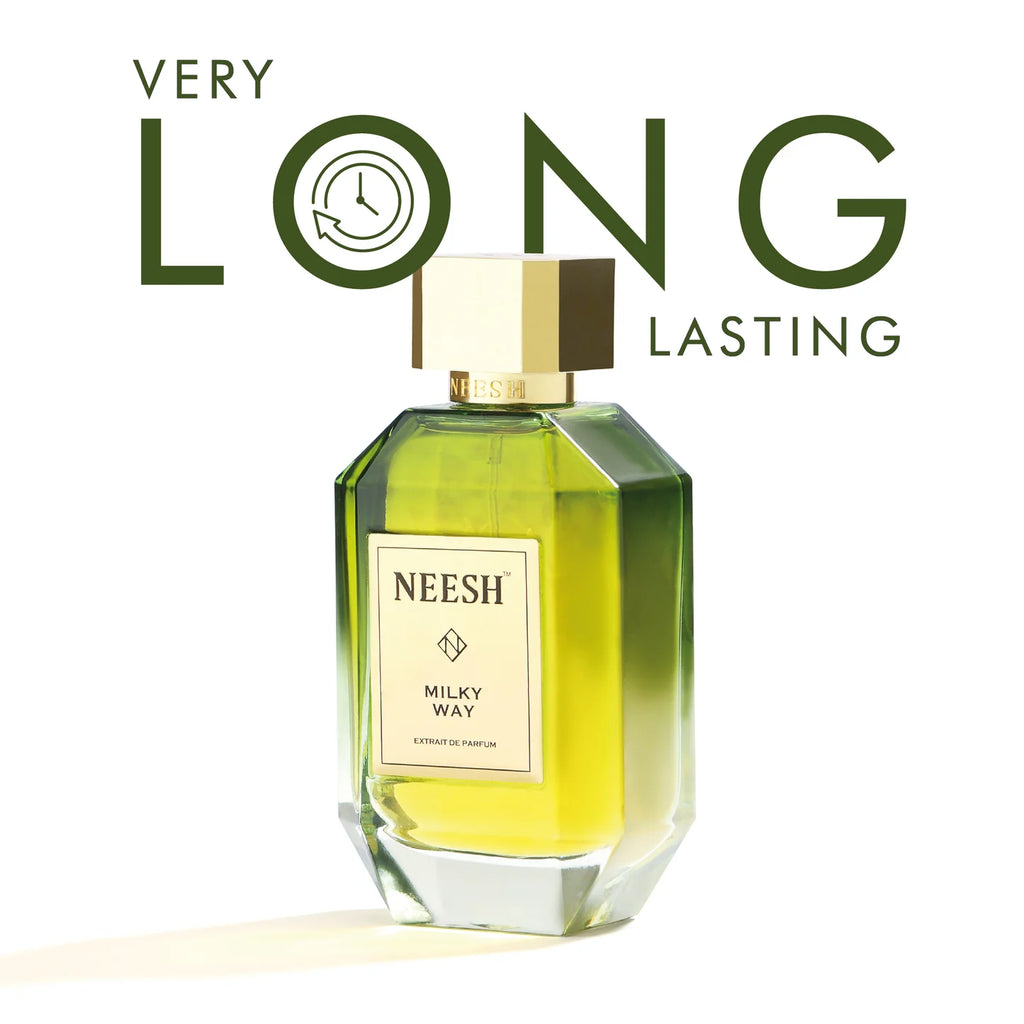 Neesh Milky Way extrait de parfum bottle with sleek design, showcasing the luxurious fragrance for men and women.