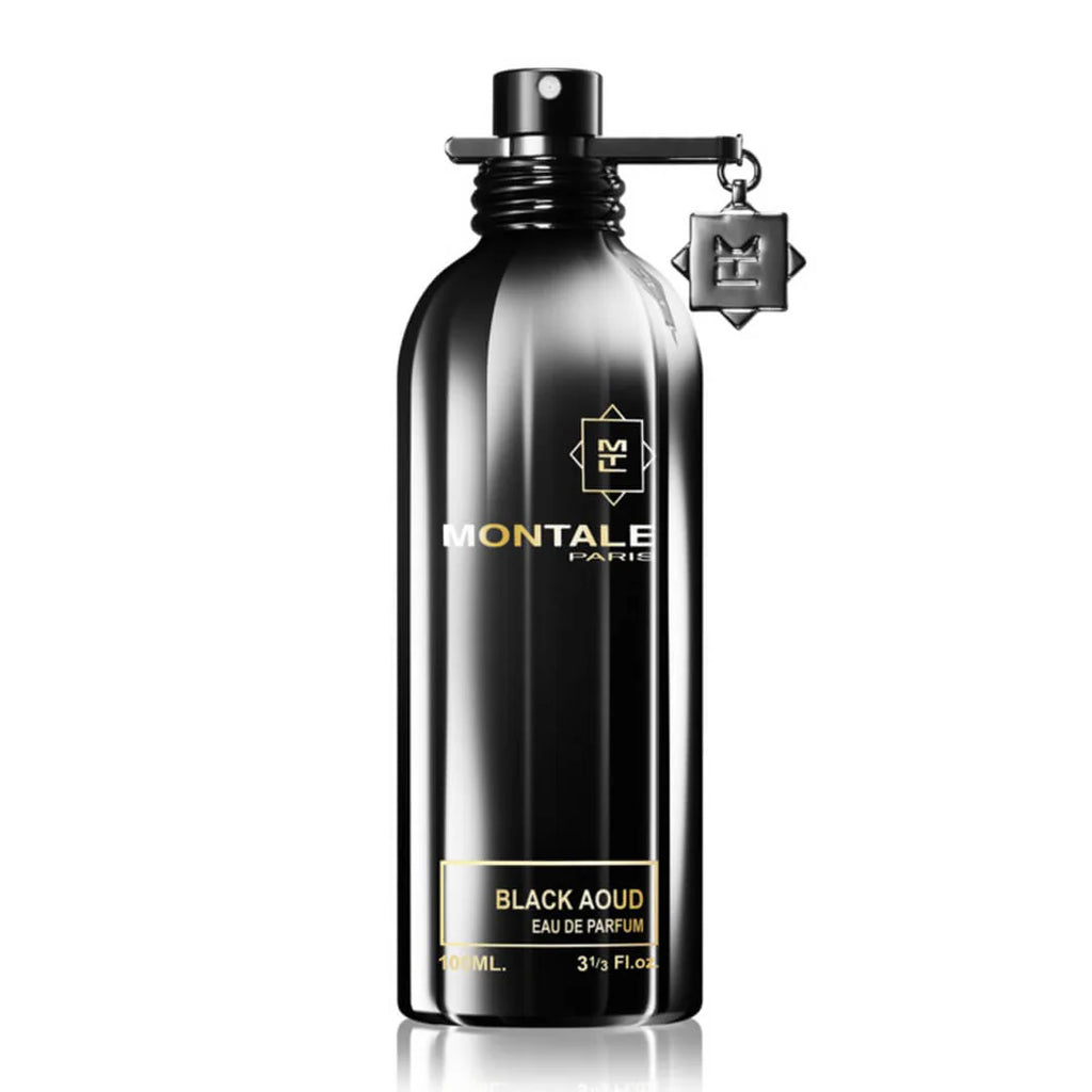 Montale Black Aoud Eau De Parfum for Men bottle, 100ml, with dark packaging and elegant design.
