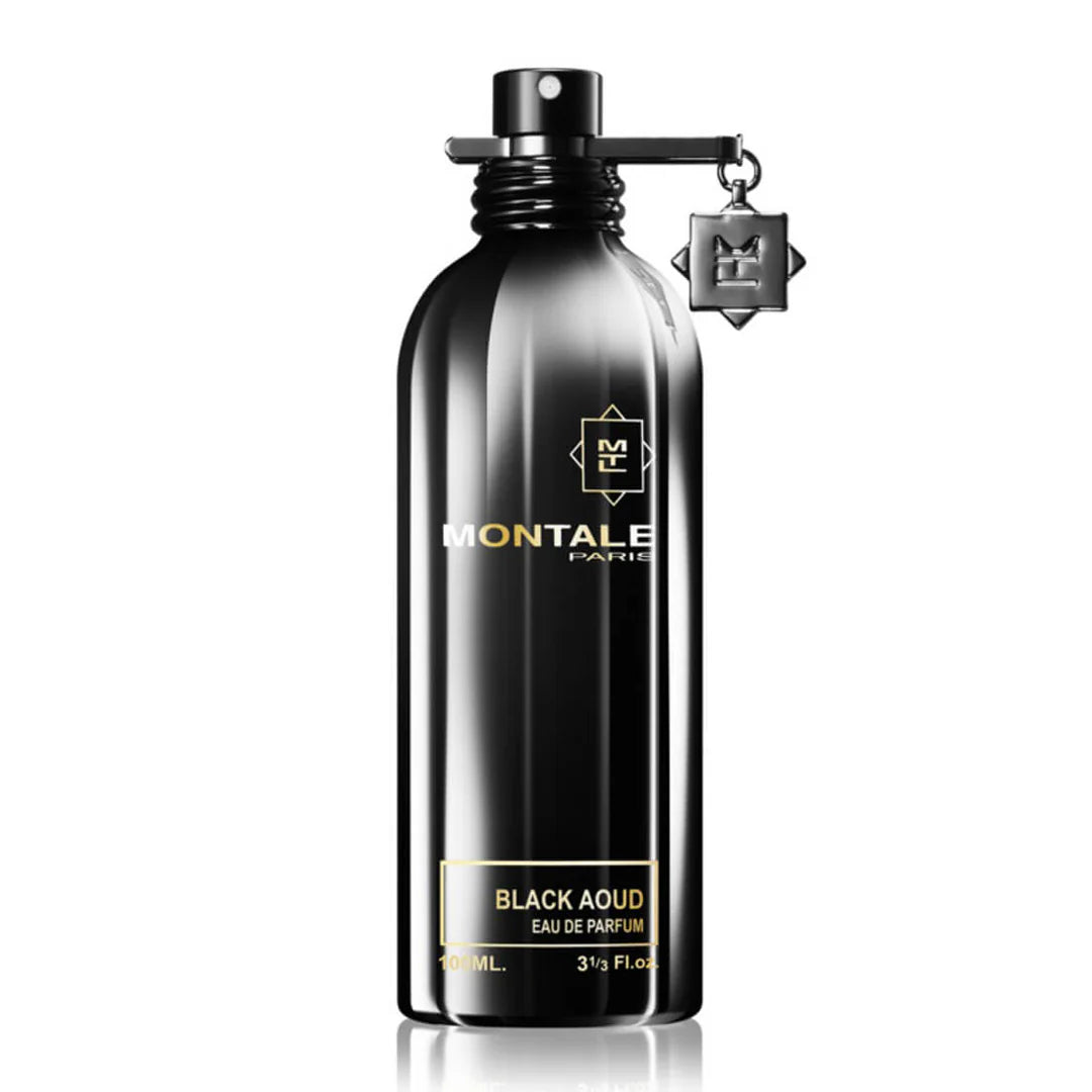 Montale Black Aoud Eau De Parfum for Men bottle, 100ml, with dark packaging and elegant design.