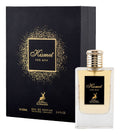 Alhambra Kismet M Edp 100ml perfume bottle with elegant design and clear glass showcasing the fragrance inside.