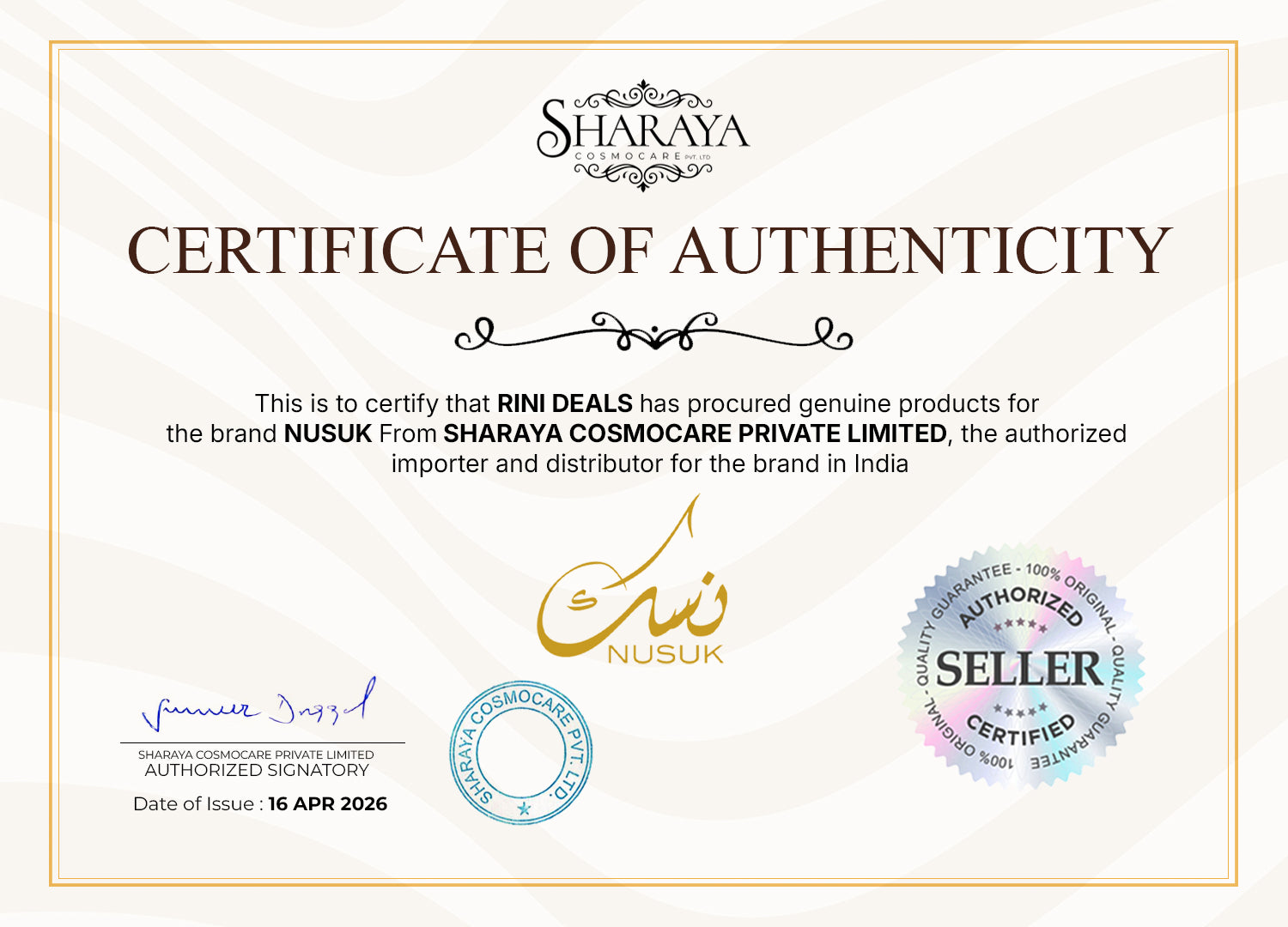 Nusuk Certificate