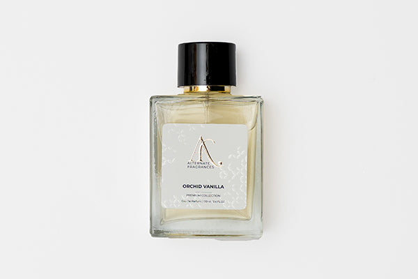 Orchid Vanilla scented Eau de Parfum by Rini Deals in a 100ml bottle, featuring a floral vanilla fragrance.