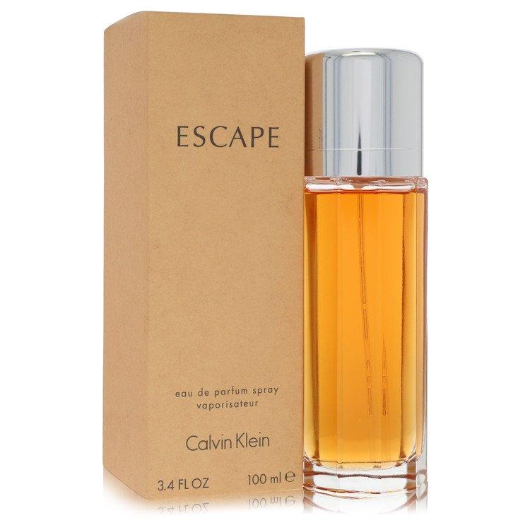 Calvin Klein Escape Eau De Parfum for women in 100ml bottle, with elegant rectangular packaging and clear fragrance label.