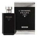 Prada L’Homme Intense Eau de Parfum 100ml for men, featuring a sleek bottle with a modern design and dark fragrance liquid.