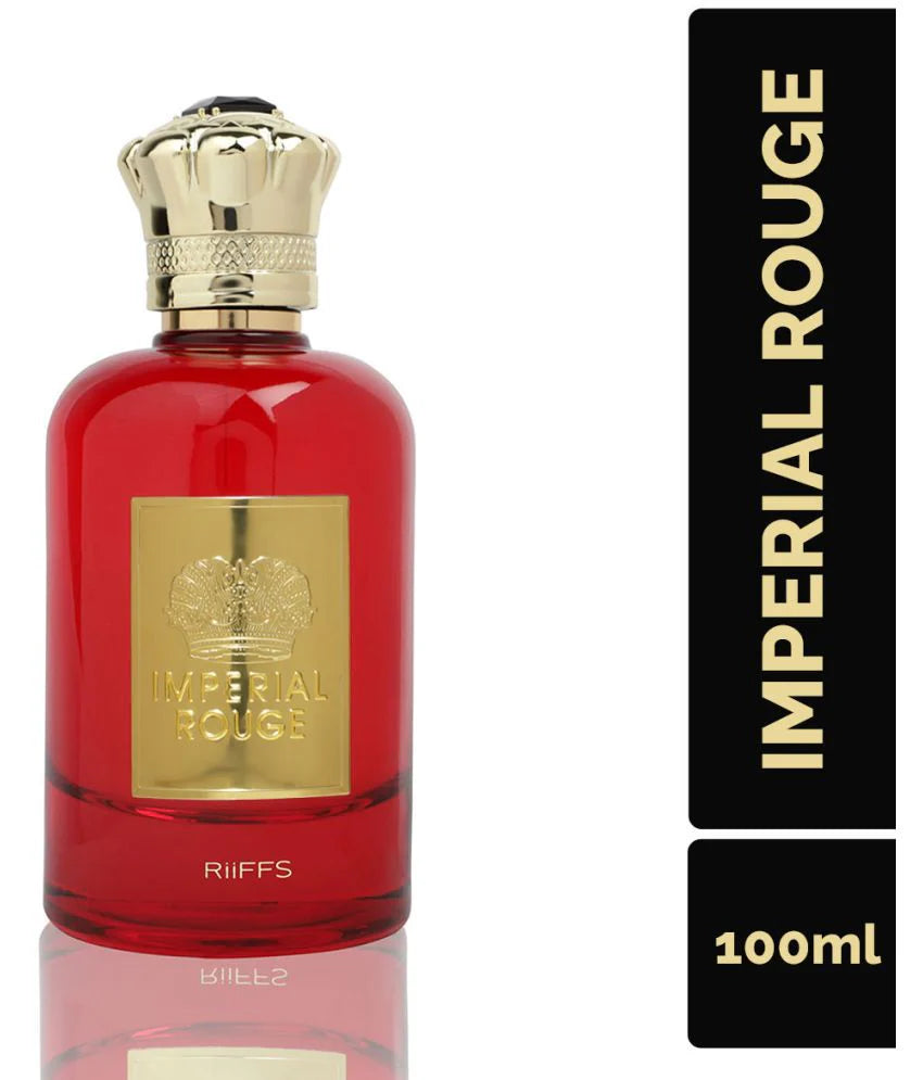 Riiffs Imperial Rouge Eau De Parfum for Women, 100ml bottle with elegant packaging and red accents.