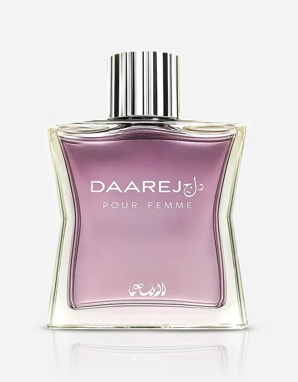 Rasasi Daarej Pour Femme Eau De Parfum 100ml bottle for women with floral and oriental fragrance details