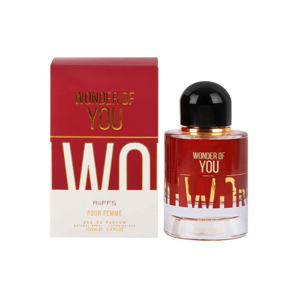Riiffs Wonder of You Pour Femme Eau De Parfum 100ml bottle with elegant packaging designed for women.