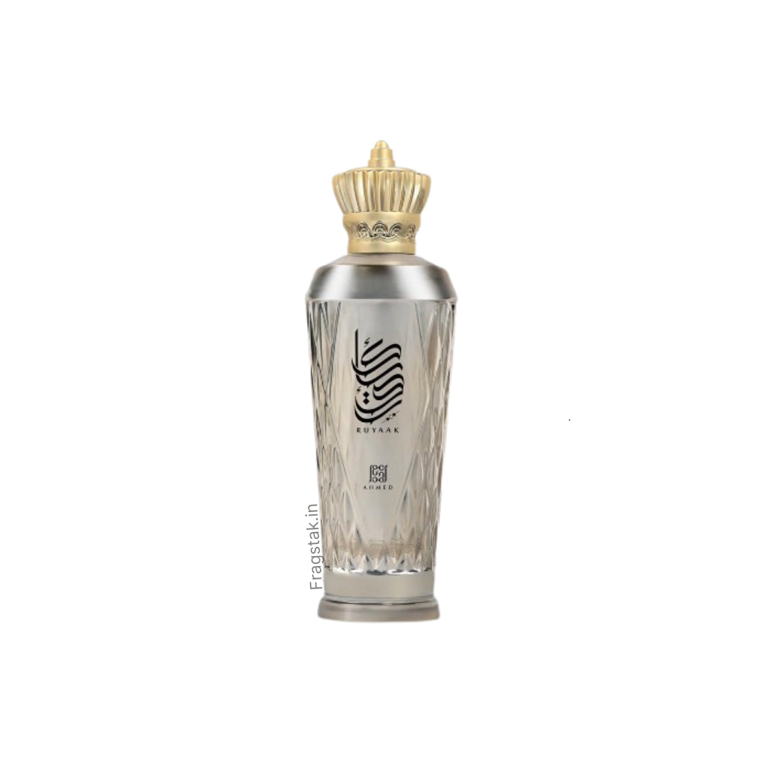 Ahmed Al Maghribi Ruyaak 100ml EDP for men and women, featuring a sleek bottle design and elegant fragrance presentation.
