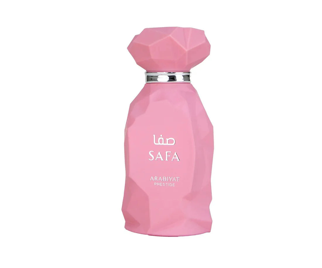 Arabiyat Prestige Safa Eau De Parfum for Women in 100ml bottle, elegant glass bottle with floral and oriental fragrance hints.