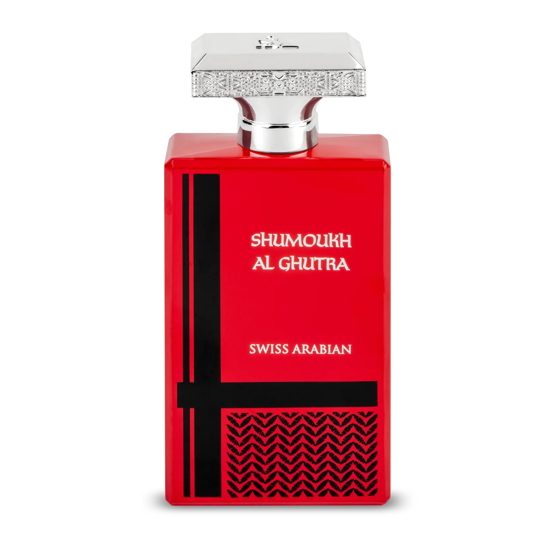 Swiss Arabian Shumoukh Al Ghutra Eau De Parfum 100ml for men, featuring a sleek bottle with elegant design and fragrance details.