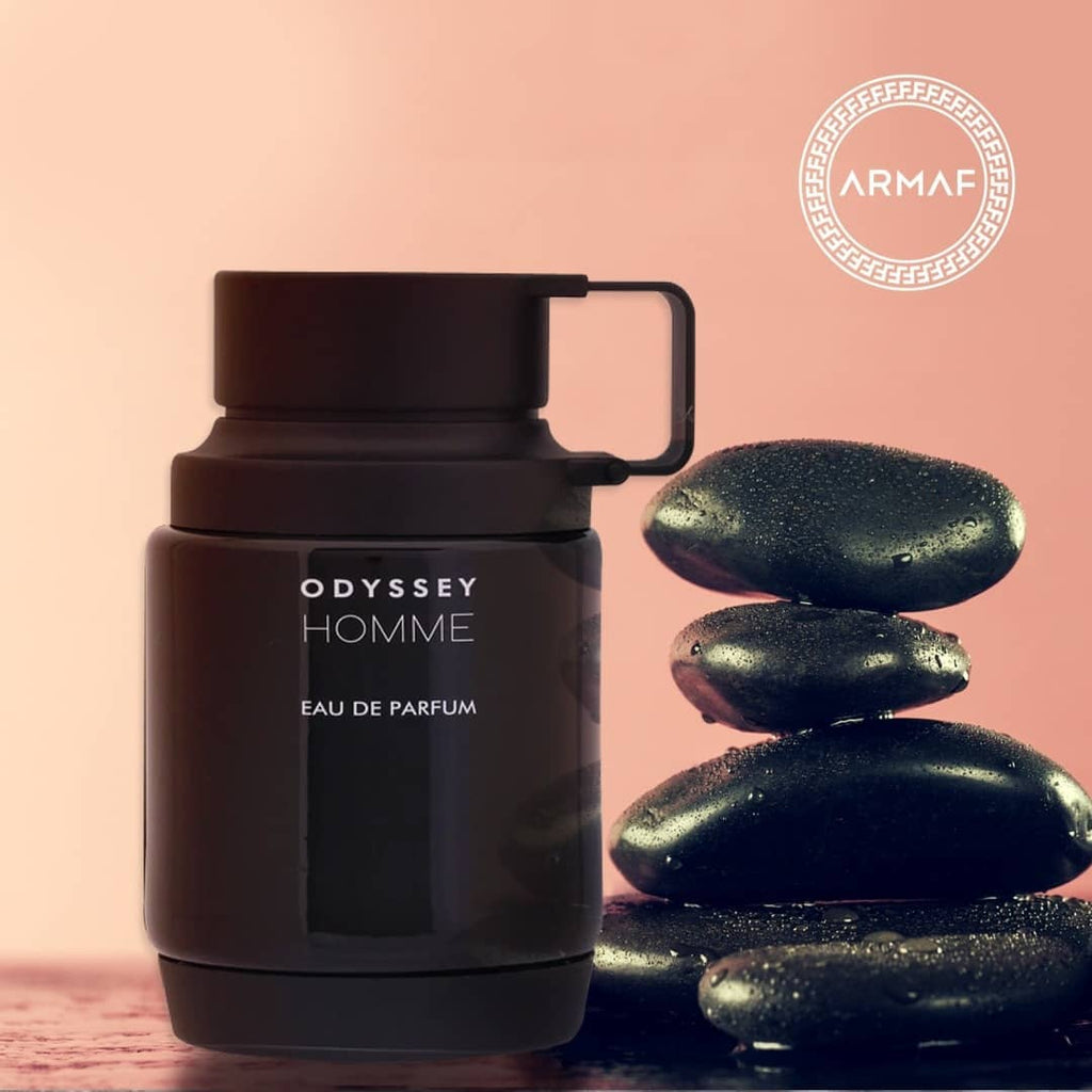 Armaf Odyssey Homme Black Eau De Parfum 200ml for men, featuring the sleek black bottle and sophisticated design.