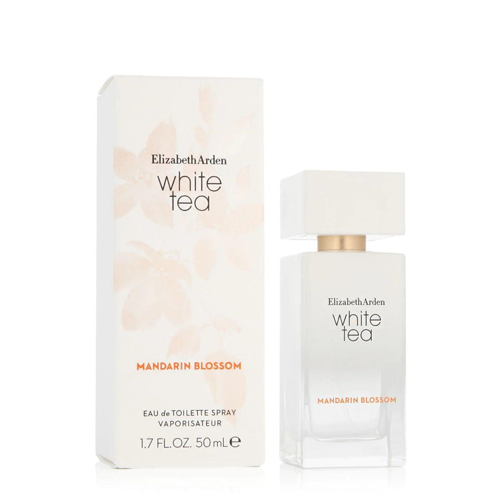 Elizabeth Arden White Tea Mandarin Blossom Eau de Toilette bottle with floral and citrus design, 100ml for women.