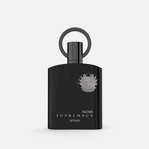 Afnan Supremacy Noir for Men Eau De Parfum 100ml bottle with sleek black design and minimalist label.