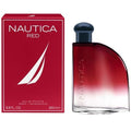 Calvin Klein Nautica Red Eau De Toilette for Men, 100ml bottle with red cap and clear glass, sleek design on a white background.