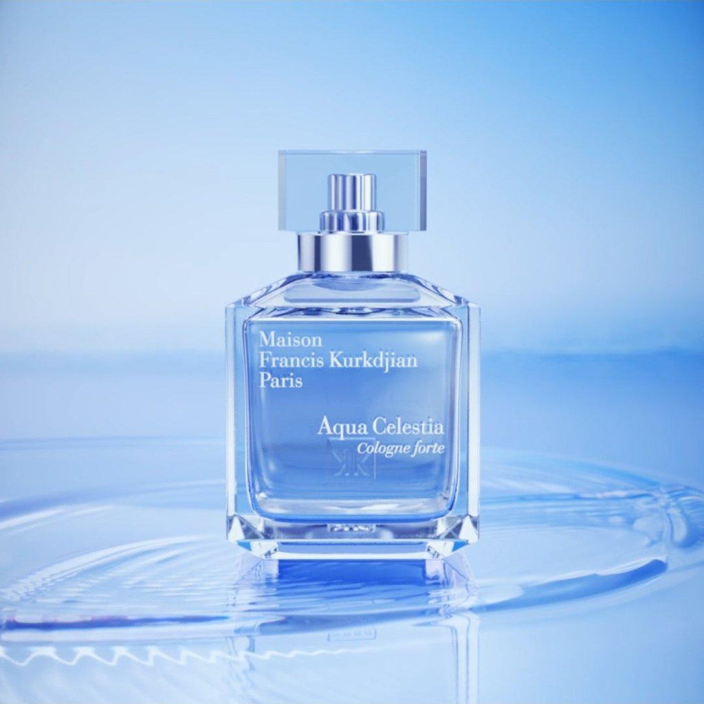 Maison Francis Kurkdjian Aqua Celestia Cologne Forte unisex eau de parfum spray with elegant packaging and minimalist design.