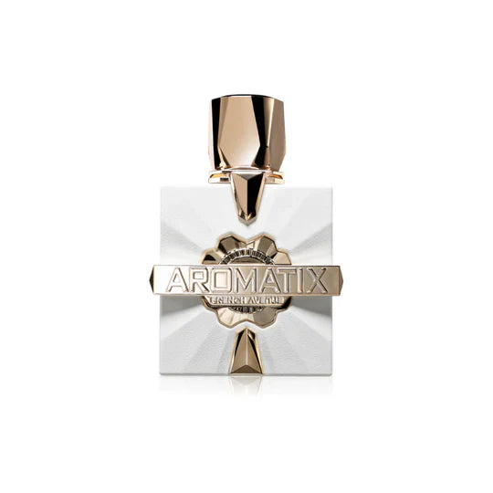 French Avenue Aromatix Platine Blanc men's extrait de parfum bottle with sleek white design and elegant branding.