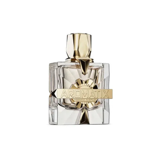 French Avenue Aromatix Xandal men's parfum bottle, sleek design, showcasing the fragrance extract for men, elegant and modern appearance