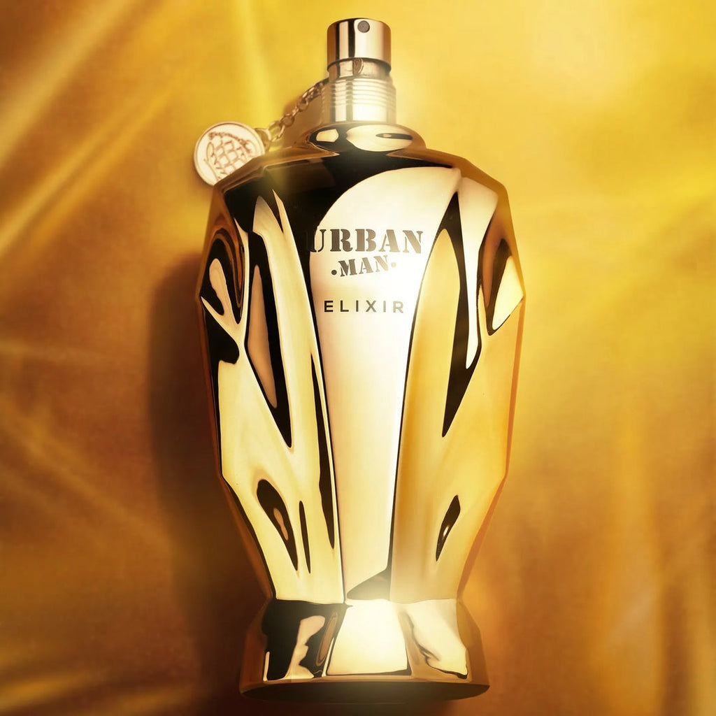 Fragrance World Urban Man Elixir Eau de Parfum 100ml for men, featuring a sleek bottle with a modern design and dark-colored cap.