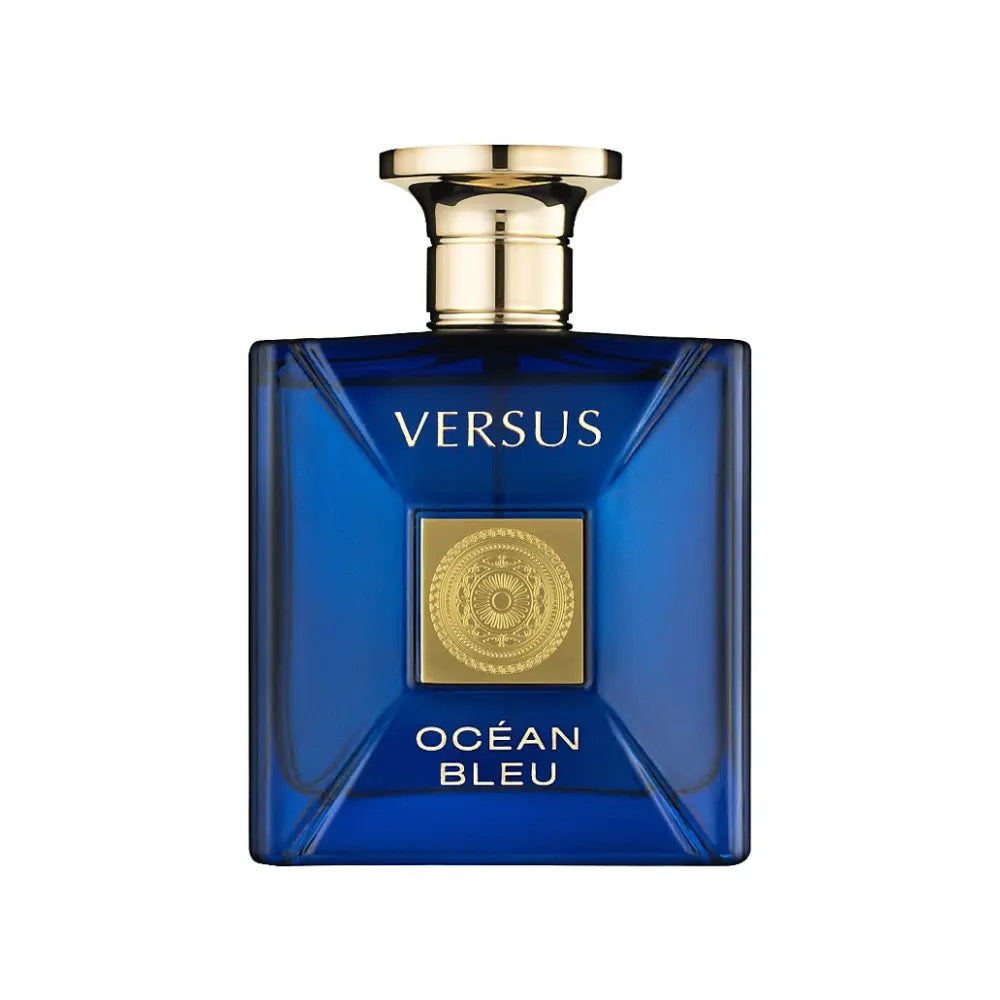 Fragrance World Versus Ocean Bleu 100ml Eau de Parfum for men and women, bottle with blue accents and sleek design.