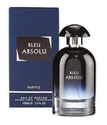Riiffs Bleu Absolu Eau De Parfum 100ml bottle, elegant glass container with blue liquid, for men and women.
