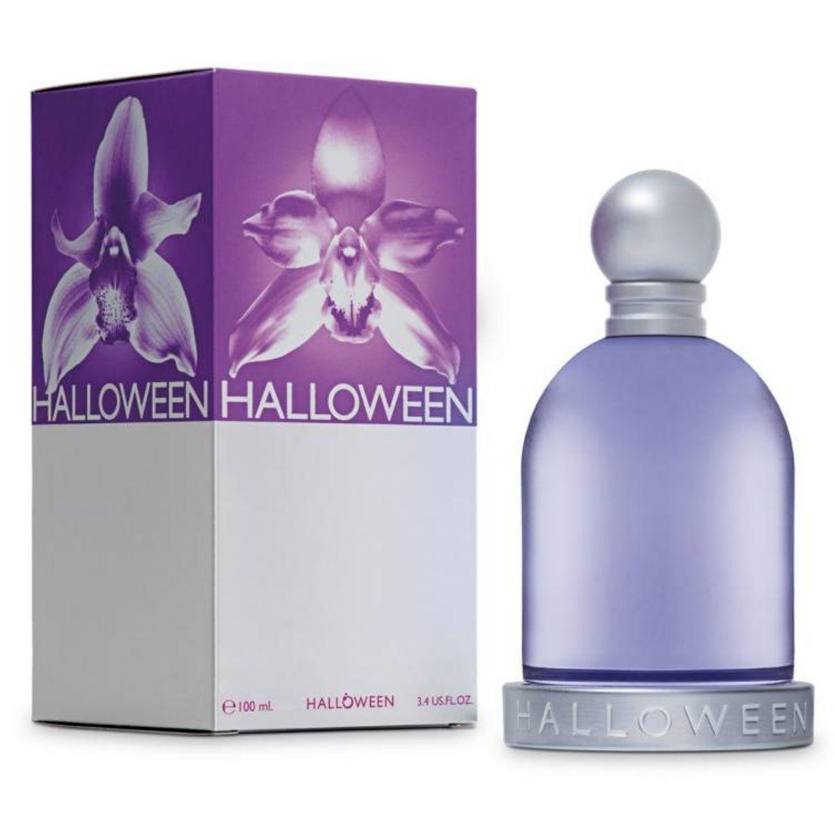 Bottle of MPF Halloween Eau de Parfum for Women in 100ml with dark themed Halloween design and elegant spray nozzle.