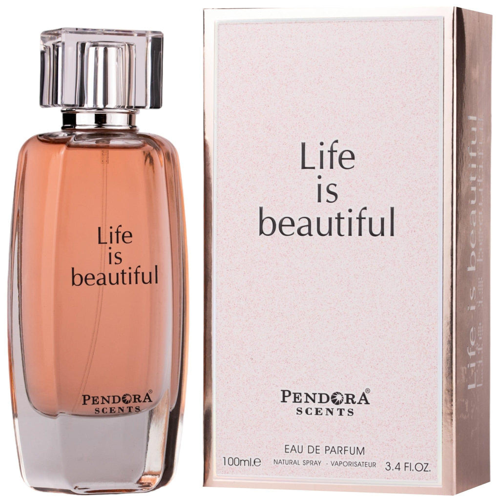 Pendora Cents Life is Beautiful Eau de Parfum bottle for women, 100ml, with elegant floral and fresh scent design.