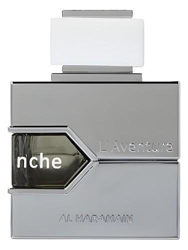 Al Haramain L'Aventure Blanche women’s 100ml Eau de Parfum bottle with white cap and elegant packaging visible.