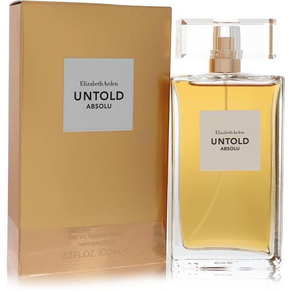 Elizabeth Arden Untold Absolu Eau de Parfum 100ml for women, elegant perfume bottle with gold accents and floral design.