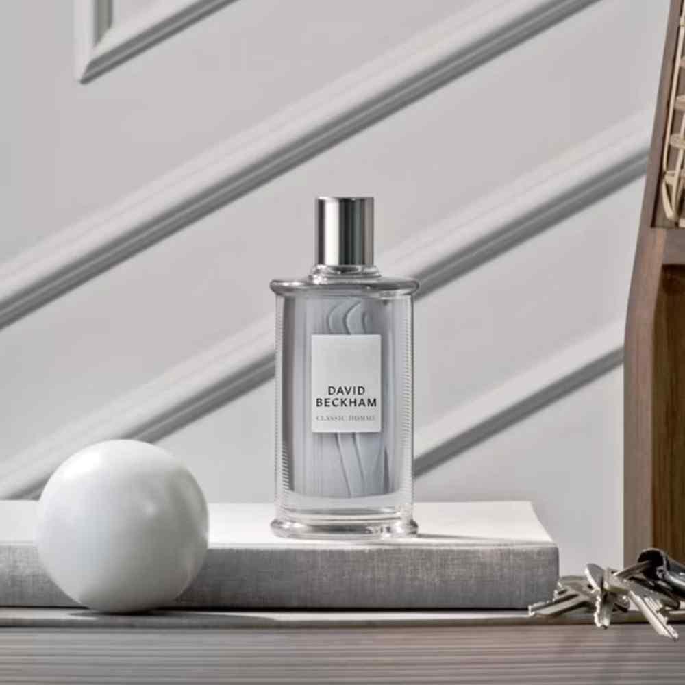 David Beckham Classic Homme Eau De Toilette 100ml for Men, elegant bottle with classic design and masculine fragrance.