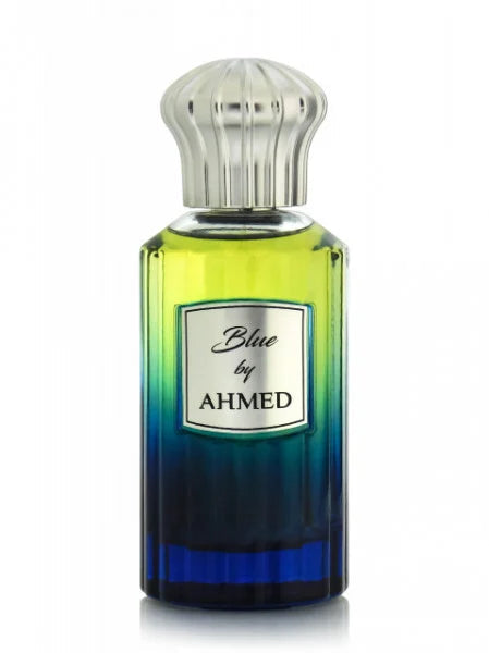 Ahmed Al Maghribi Blue Eau de Parfum 100ml for men and women, featuring a sleek bottle with blue accents and elegant design.