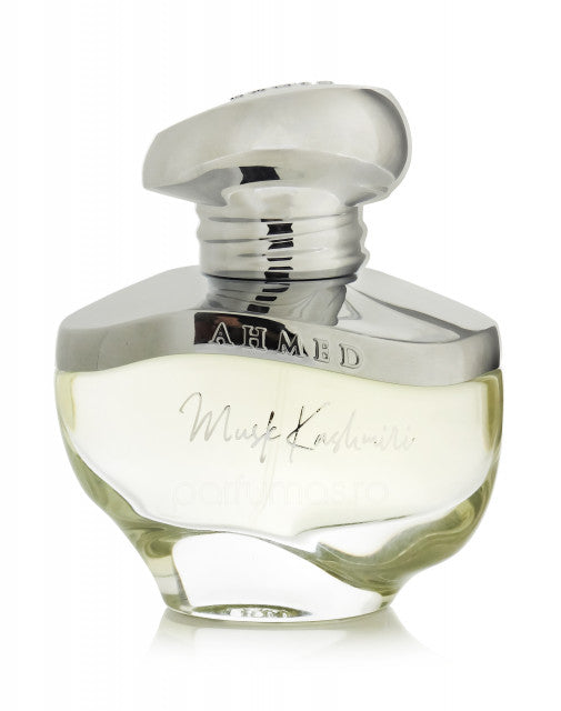 Ahmed Al Maghribi Musk Kashmiri Eau de Parfum 60ml for men and women, elegant glass bottle with a sleek design.