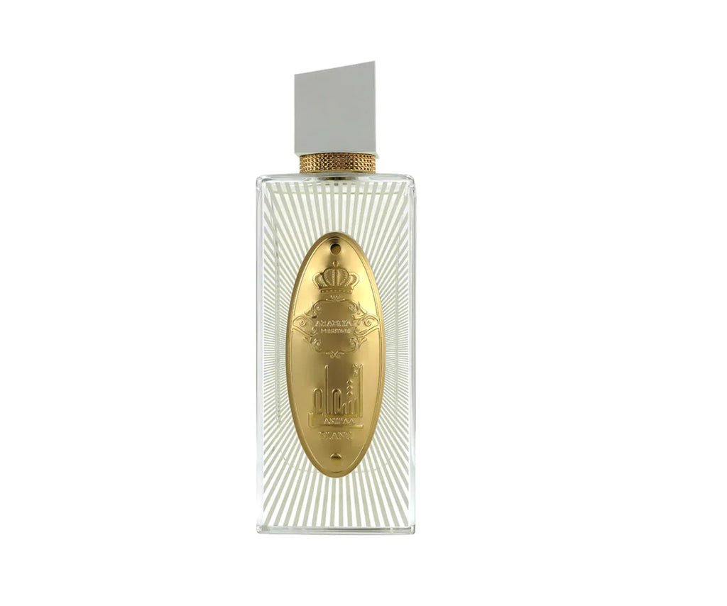 Arabiyat Prestige Ash'aa Blanc Eau De Parfum bottle by Rini Deals, 110ml, elegant glass perfume bottle for men and women