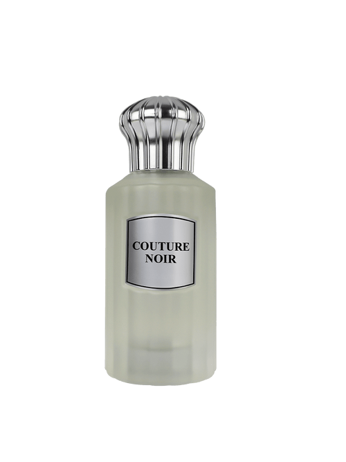 Ahmed Al Maghribi Couture Noir Eau de Parfum 100ml for men and women, featuring a sleek black bottle with elegant design details.