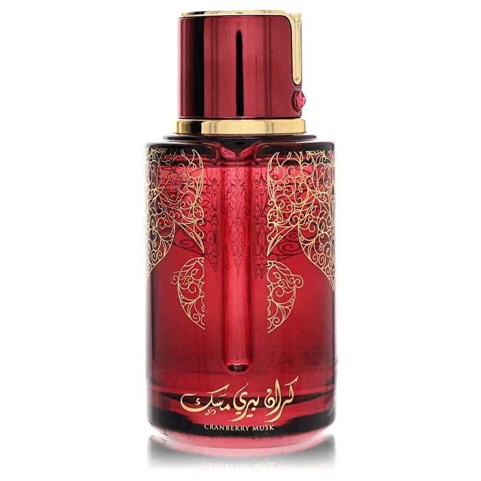Arabiyat Prestige Cranberry Musk Eau De Parfum 100ML bottle for men and women, featuring a sleek design with cranberry and musk notes.